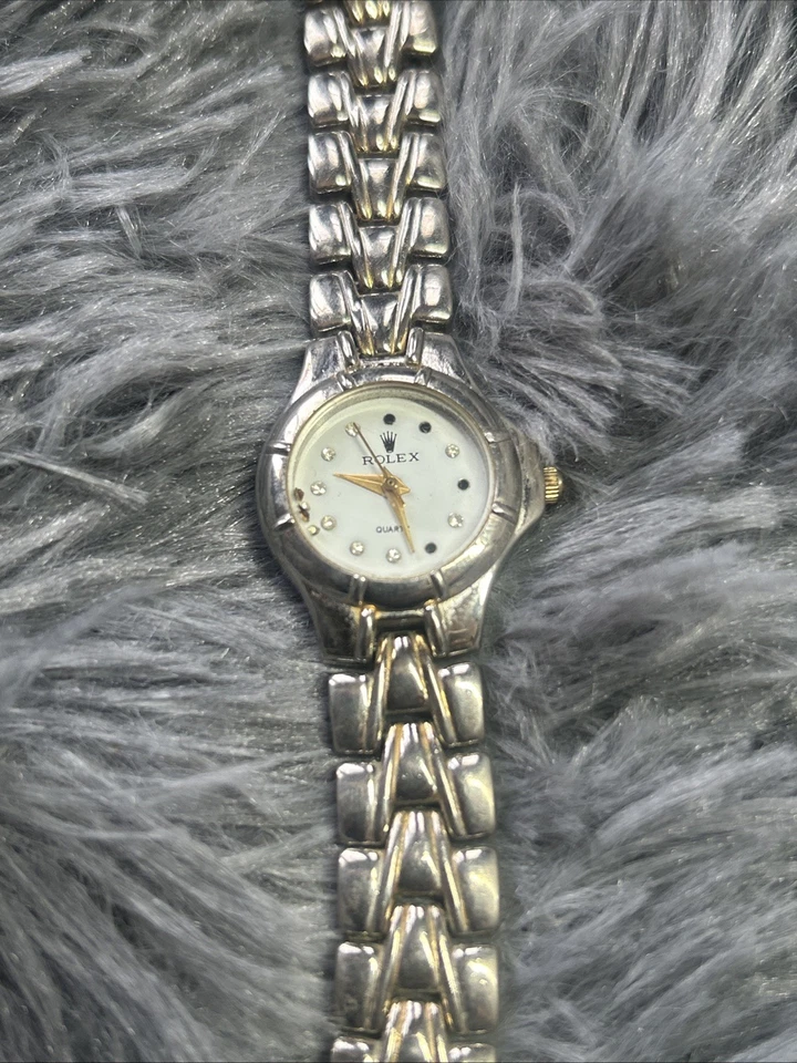 Not Working Vintage Rolex of Geneva Quartz Woman’s Watch Loose Diamonds - Image 1 of 4