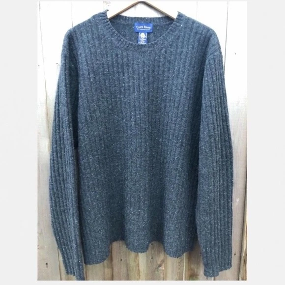 Club Room Charter Club Men’s 100% Lambswool Crewneck Sweater NWT Large Gray