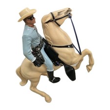 Vintage HARTLAND 1960 Clayton Moore as THE LONE RANGER SILVER Full-Rearing