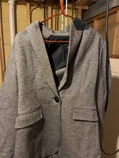 Massimo Dutti Gray Coat Blazer with Pockets S...