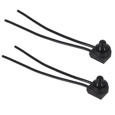 2x Black Push Button Switch Waterproof On/Off Car/Truck Wire DC 12V AC 125V/250V