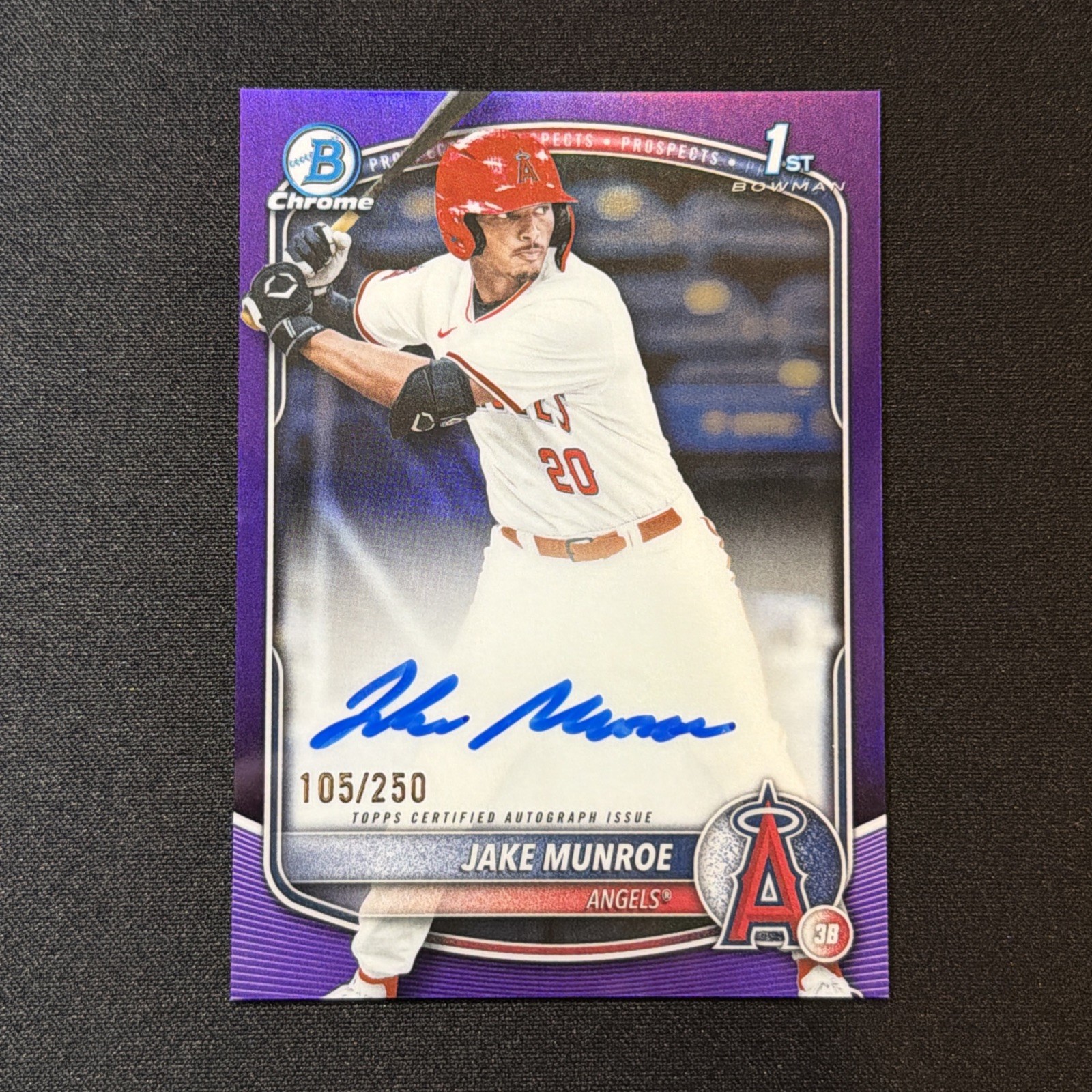 2025 1st Bowman Draft Chrome Auto Jake Munroe Purple Refractor /250 #CPA-JMU
