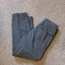 Dockers D3 Classic Gray 34X32 Cargo Twill Pants Heavier Button Back Pkts EUC
