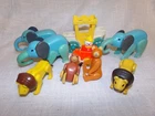 Vintage Fisher Price Little People Lot of 10 Zoo Animals, Clown, Carriage