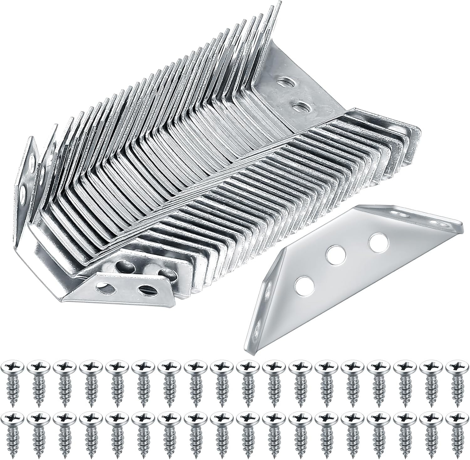 30 Stück Winkelverbinder Metall, Dreiecksstütze Aus Edelstahl, Möbel Eckverbinde