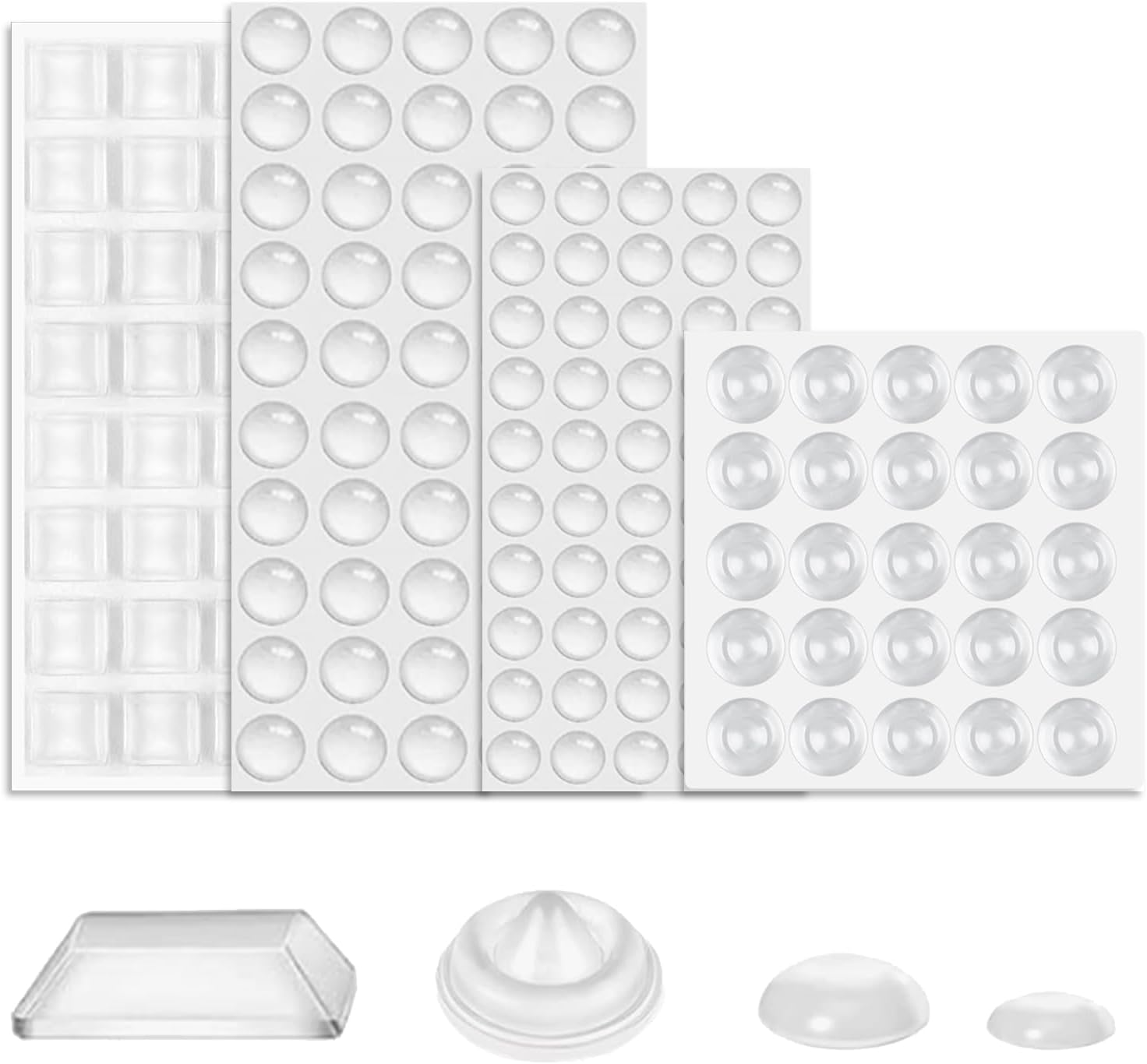 165 Pieces Silicone Bumpers Adhesive Buffer Pads Clear Cupboard Door Stops Pads,
