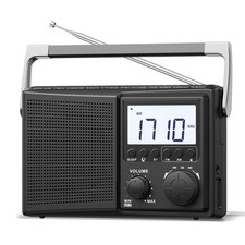 AM FM Radio with Bluetooth,Portable Radio Strong Reception,Plug in Wall,Batte...