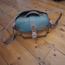 Cobra Vintage Camera Shoulder Bag Retro Carry Case, Padded, Brown & Green