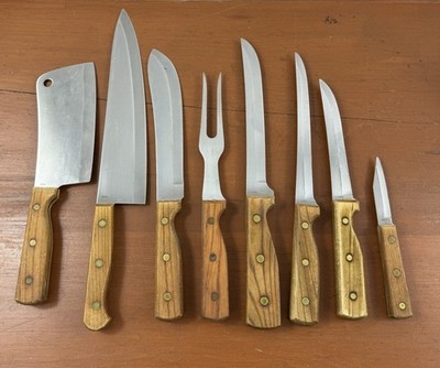   Vintage Carvel Hall Great Blades Knife Set, Japan   Molybdenum Steel 8 Pc
