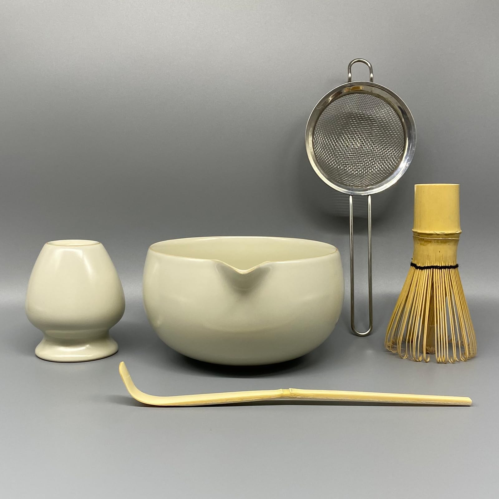 Matcha Whisk Set &ndash; 5 Pcs Matcha Set Whisk and Bowl with Spout, Bamboo Scoop, ...
