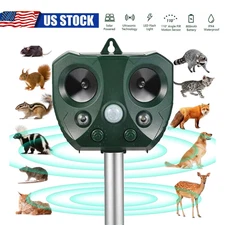 Outdoor Solar Ultrasonic Power Pest Animal Repeller Repellent Garden Cat Dog Fox