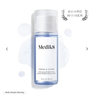 Medik8 Press & Clear Exfoliating 2% BHA Toner 5 oz New In Box