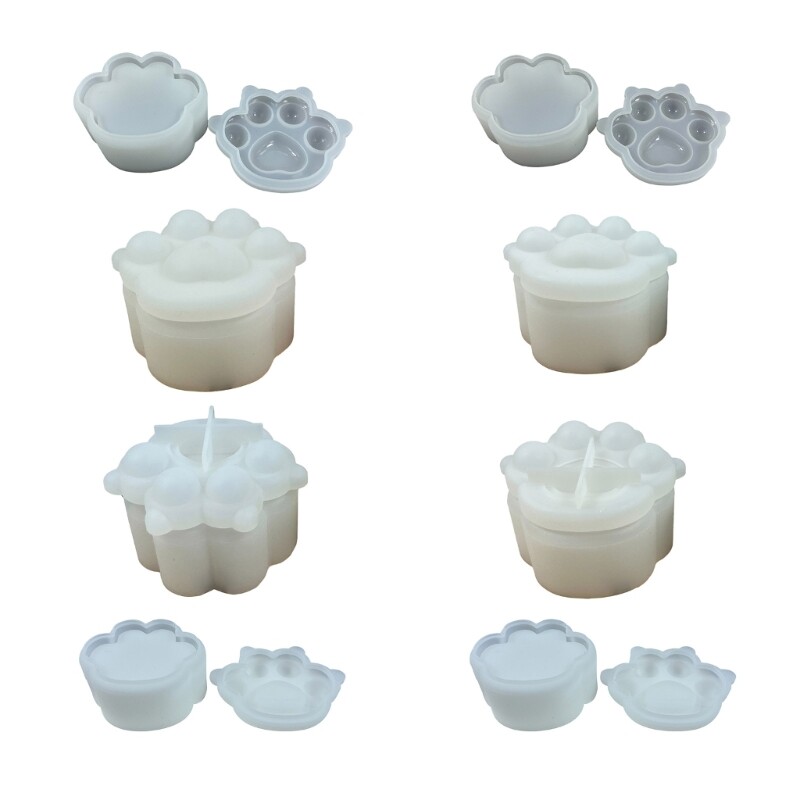 Nonstick Paw Storage Box Mold Epoxy Resin Silicone Mold DIY Ornament Tool