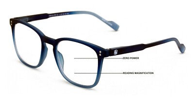 Lightweight Men Progressive Bifocal Reading Glasses- No Line Clear on Top Reader