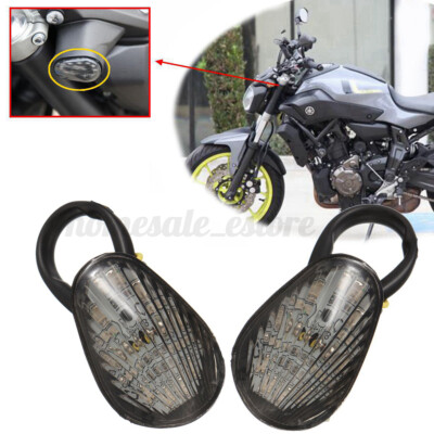 2Pcs Smoke Flush Mount LED MINI Turn Signals Light Blinker for Motorcycle Yamaha