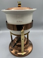 Copper Fondue Pot Warmer Set Earnest Hall Ambience Vintage No Forks