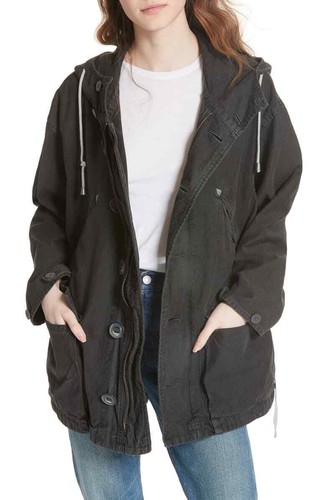 Black Joshua Hooded Utility Jacket Size 