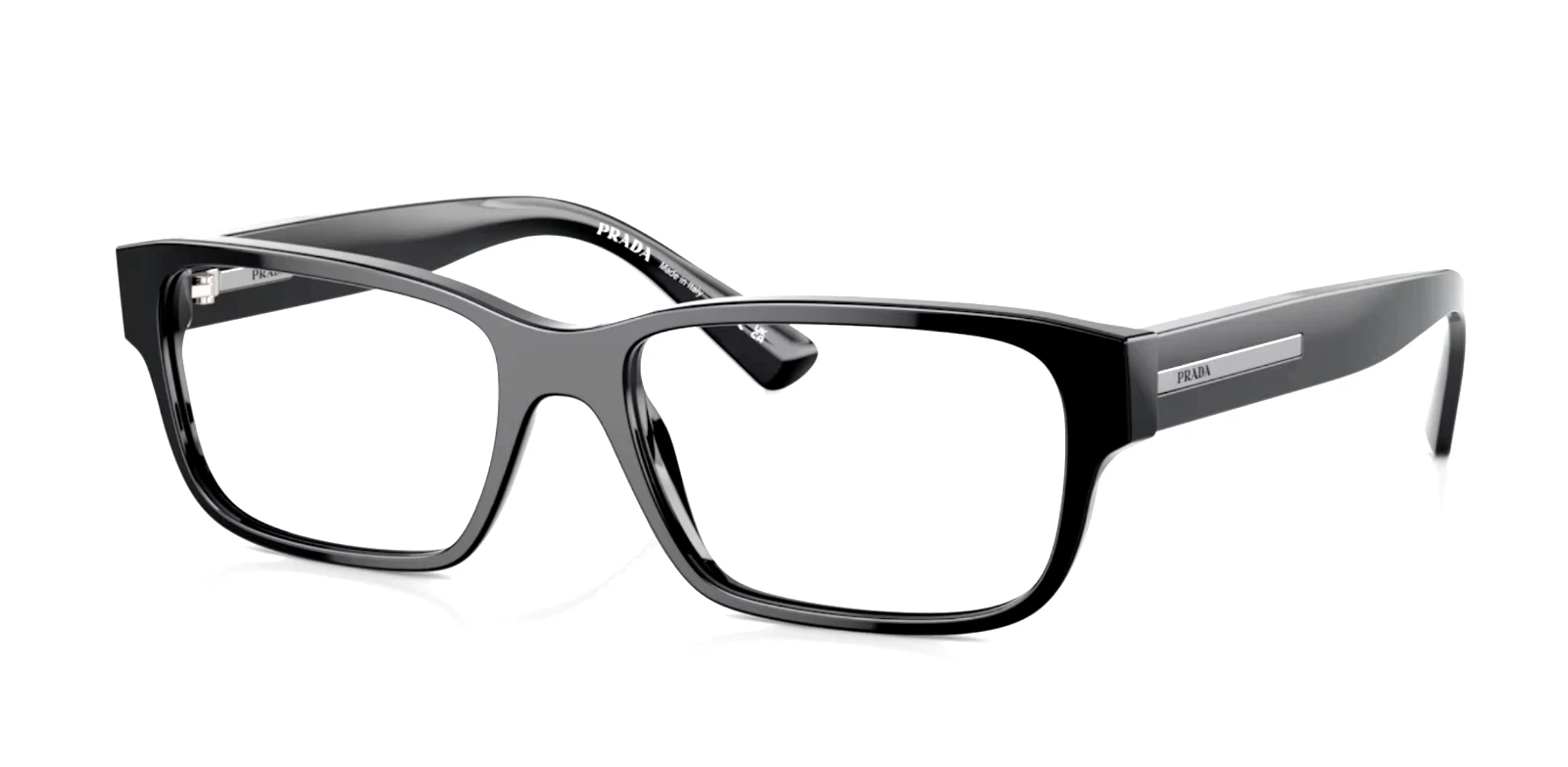 New PRADA Eyeglasses VPR 18Z 1AB 1O1 56 17 140 Black & Silver Large Wide Frames