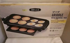  Bella Electric Non Stick Griddle Large 10 X 18  Cooking Grill Warming Tray