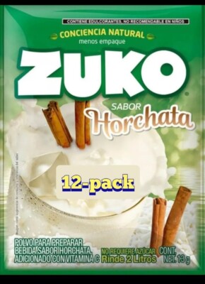 12-Pk ZUKO Horchata ZUKO Powder Drink Flavor 13g/.4oz
