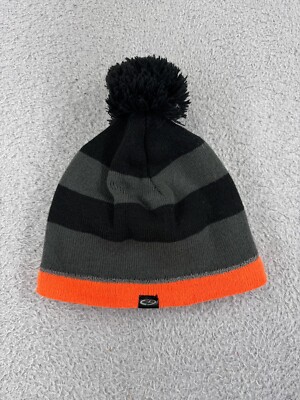 Champion Toque Men One Size Gray Orange Knit 100% Acrylic Ski Snowboard Camping