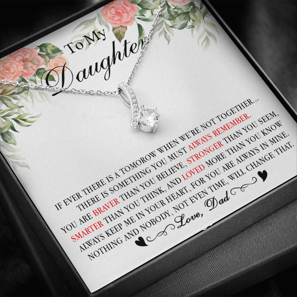 To My Daughter Necklace, Cute Birthday Gift from Dad, I Love You Jewelry