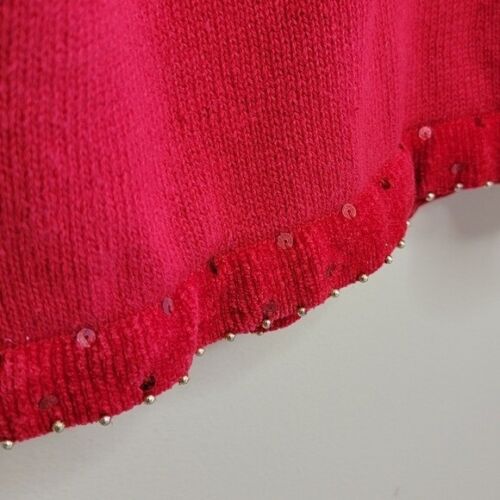 Vintage Quacker Factory Red American Flag & Star Sequined V-neck Sweater size 1X - Picture 3 of 6