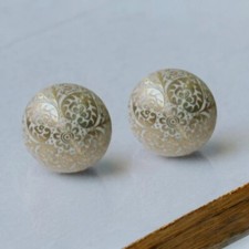 Moroccan white brass drawer knob white and gold brass knob cabinet knob