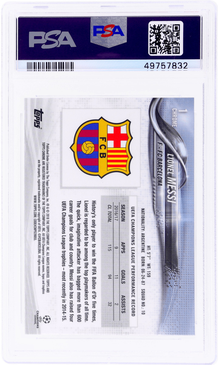 PSA10 2017 Topps Chrome UEFA メッシ #1
