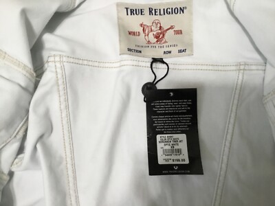 True Religion Women's Shrunken Trucker Denim Optic White Jacket