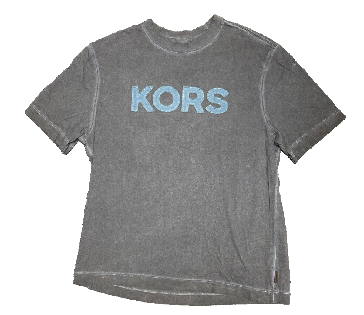 Michael Kors Camicia Uomo KORS Logo Patch T Shirt PICCOLA Blu Navy Nuova con etichette