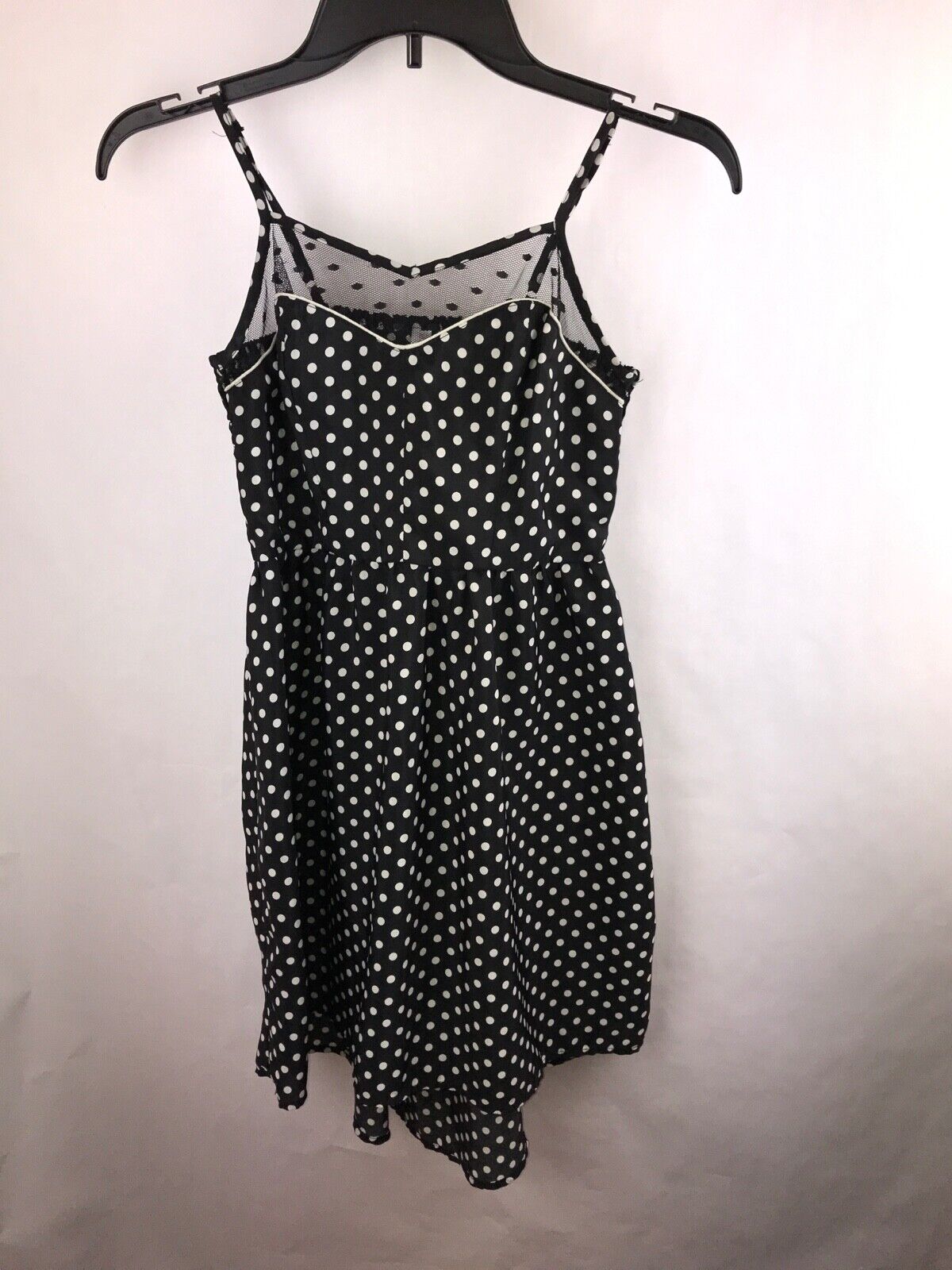 Xhilaration Womens Popular Dress Size XS Black Dot Special Campaign Lined Polka White Adj