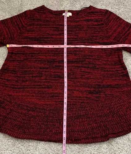 Style & Co Damenpullover Größe 1X rot, schwarz, Rüschenpullover, Glockenärmel neu mit Etikett - Bild 7 von 8