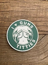 Patch PVC Tactical Morale HOOK-3D I Love Gums And Titttties Satire Humor Coffee