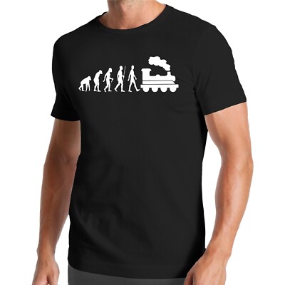 Evolution Eisenbahn T-Shirt - Lokomotive Zug Modell Bau Bahn Bahnhof Mensch