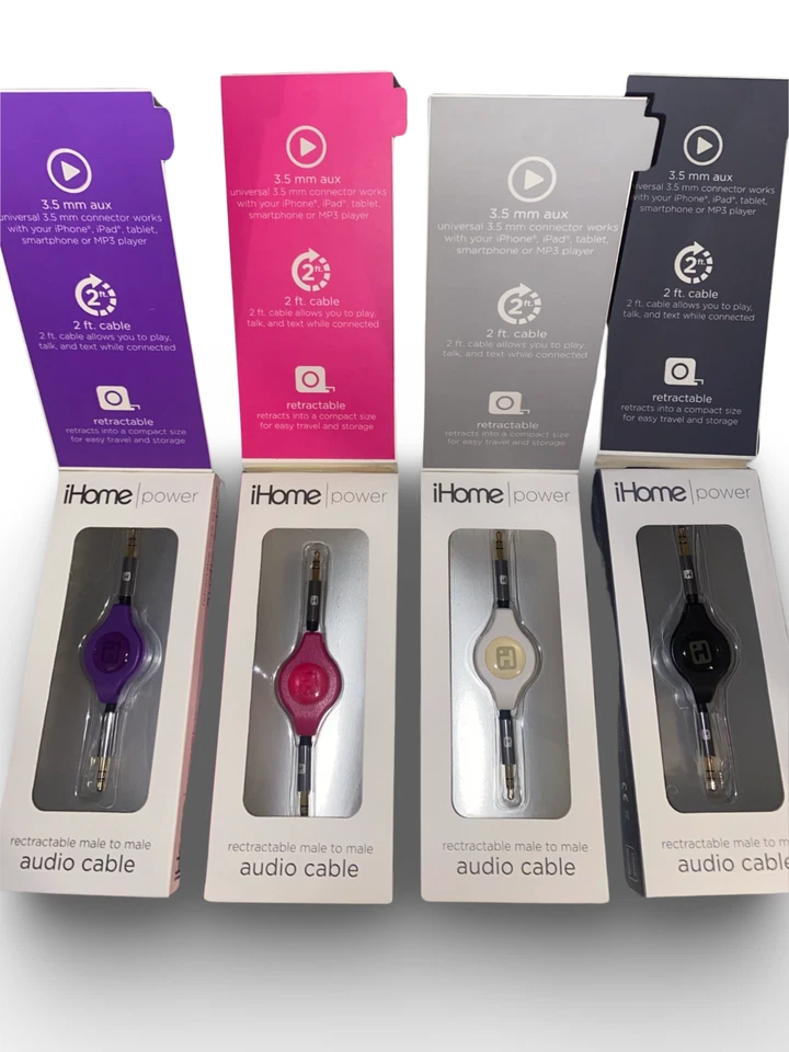 Cable de audio retráctil macho a macho IHome Power (mensaje para oferta al por mayor) Foto 3 de 3