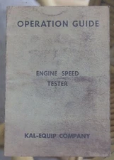 Vtg Kal-Equip Engine Speed Tester Operation Manual Book Booklet