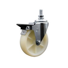 5 Inch Nylon Inch Threaded Stem Caster with Brake