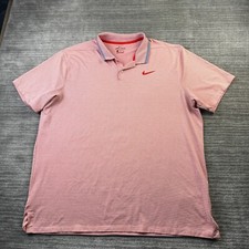 Nike Polo Shirt Mens Extra Large Red Vapor Striped Dri Fit Golf