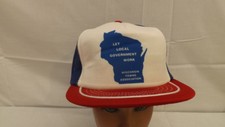 Vtg Wisconsin Towns Association Snapback Trucker Hat/Cap USA made UNWORN