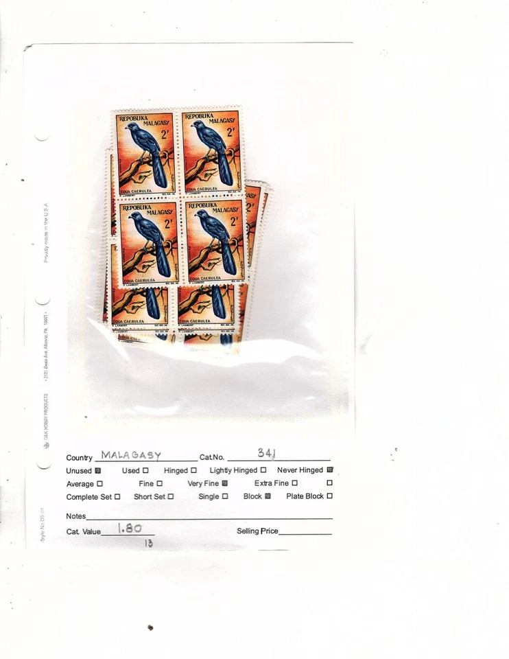 MADAGASCAR (MALAGASY - 340-343 13 blocks of 4 each all mnh and 2 c91 used (mb14 - Image 3 of 4