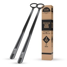 Velette 2-Pack 30" Extra Long Shoe Horn - Plastic 30, Black