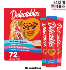 Hartz Delectables Squeeze Up Seafood, Lickable Cat Treat, 0.5 oz tube, 72 Count