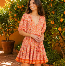 Poupette St. Barth Bona Lemon Print Mini Dress, Size S