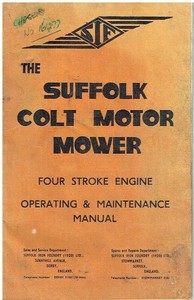 SUFFOLK COLT BENZINMOTOR RASENMÄHER ORIGINAL WARTUNGSANLEITUNG & TEILELISTE
