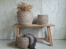 Vintage Bank BARCELONA Teak Bench aus recyceltem Teakholz 90x45x25cm