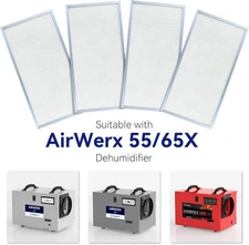 BaseAire 4-Pack MERV-8 Filter for Crawlspace Dehumidifiers AirWerx 55/55S/65XS