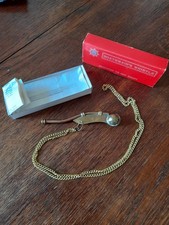 Bootsmannspfeife antik Messing Kupfer mit Kette Anleitung und Original Karton