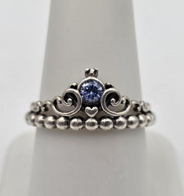 Pandora Disney 925 ALE Sterling Silver Cinderella's Tiara Ring sz 8.5 199191C01