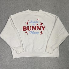 PACSUN PLAYBOY Sweatshirt Sweater One Size Pullover Boxy Long Sleeve Bunny Thing